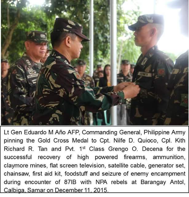 HEROISM OF SOLDIERS IN PINABACDAO NPA ENCOUNTER ACKNOWLEDGED BY ARMY CHIEF