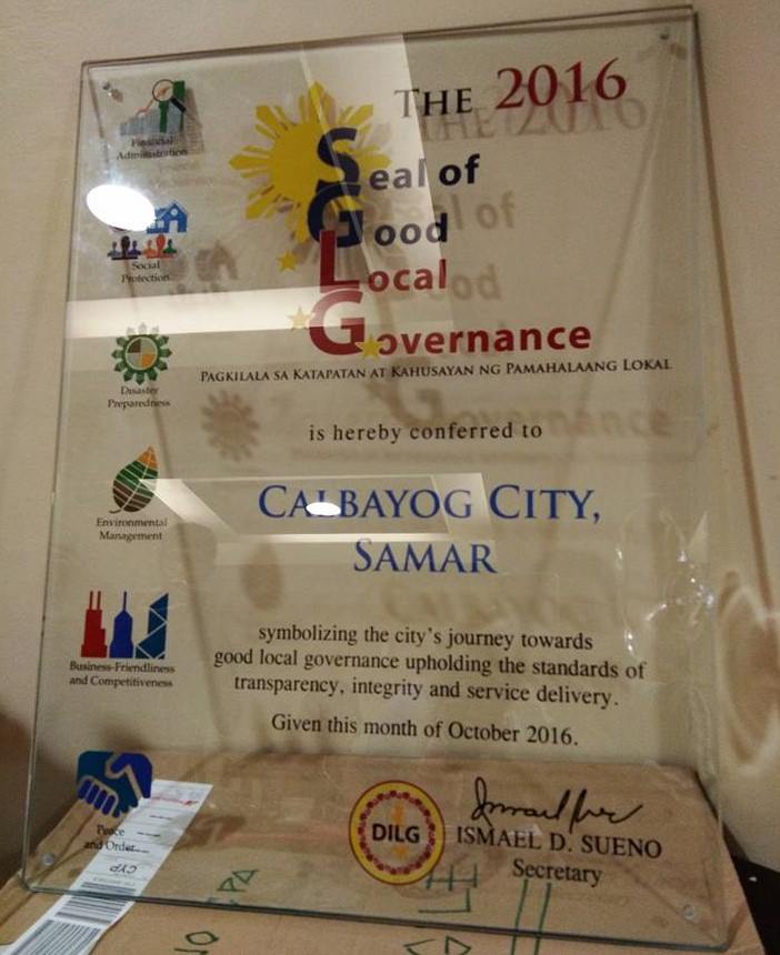 MAYOR AQUINO: SGLG AWARD, A TEAMWORK OF CALBAYOGNONS