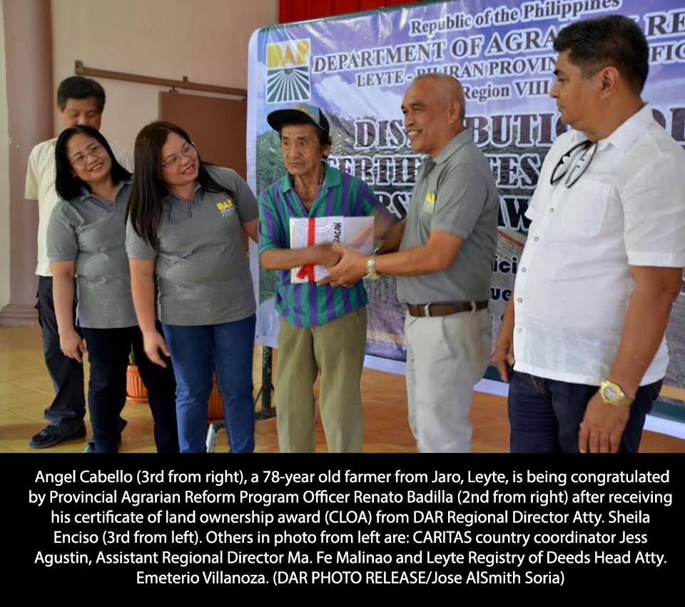 SEPTUAGENARIAN FARMER AMONG RO8 DAR BENEFICIARIES