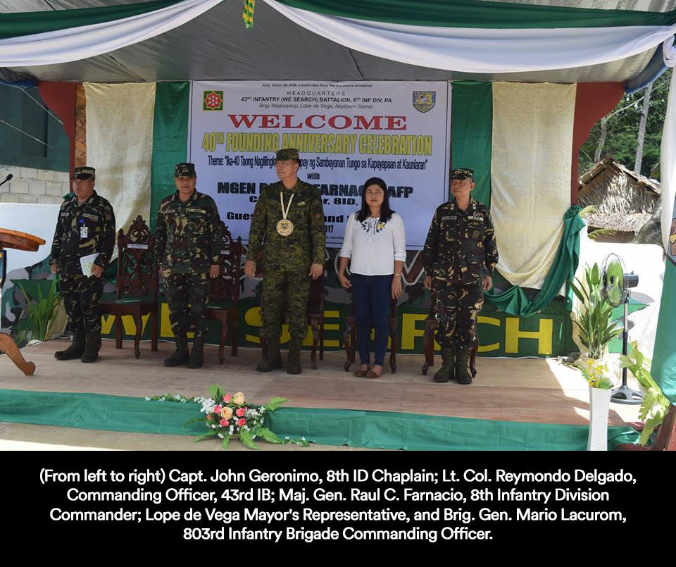 ARMY’S 43RD IB 40TH ANNIV CELEBRATION; 8ID COMMANDER GUEST OF HONOR