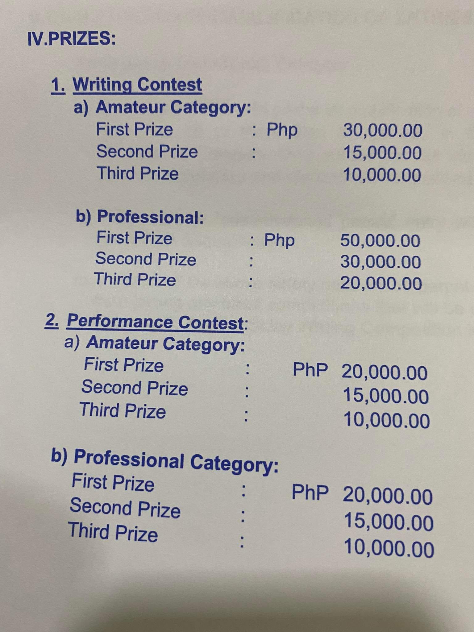 JOSE AVELINO: AN OBRERO SA SENADO, Siday Writing/performance competition, iginlansad; mga ESTEHANON, gin-awhag pumartisipar