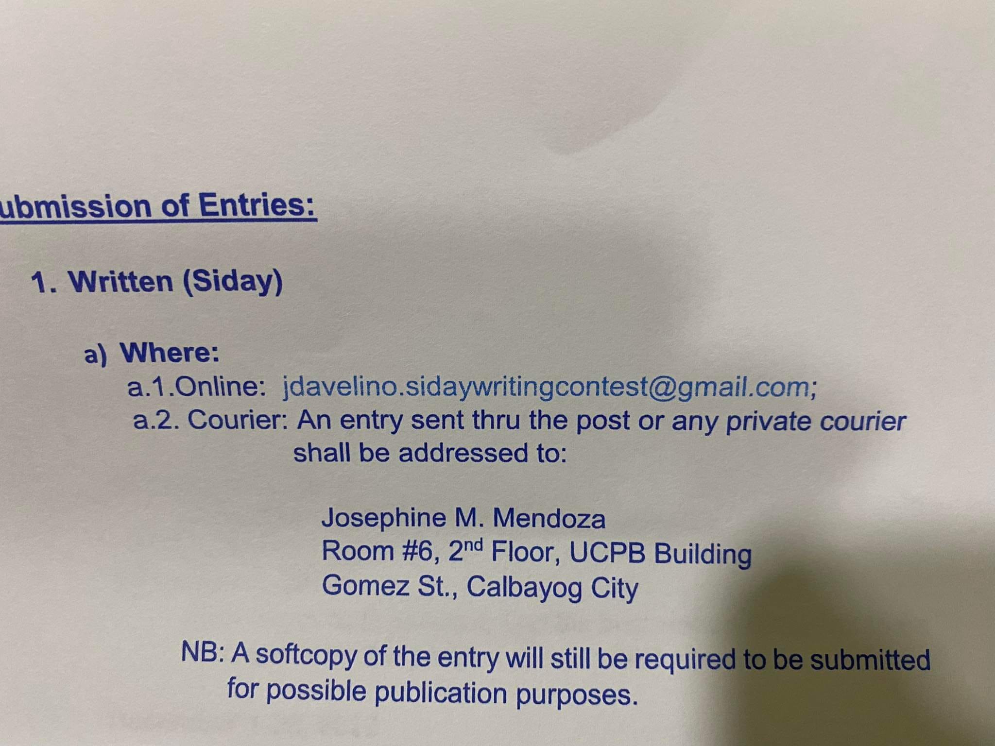 JOSE AVELINO: AN OBRERO SA SENADO, Siday Writing/performance competition, iginlansad; mga ESTEHANON, gin-awhag pumartisipar