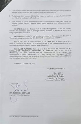 CALBAYOG CITY: UNDER A STATE OF CALAMITY