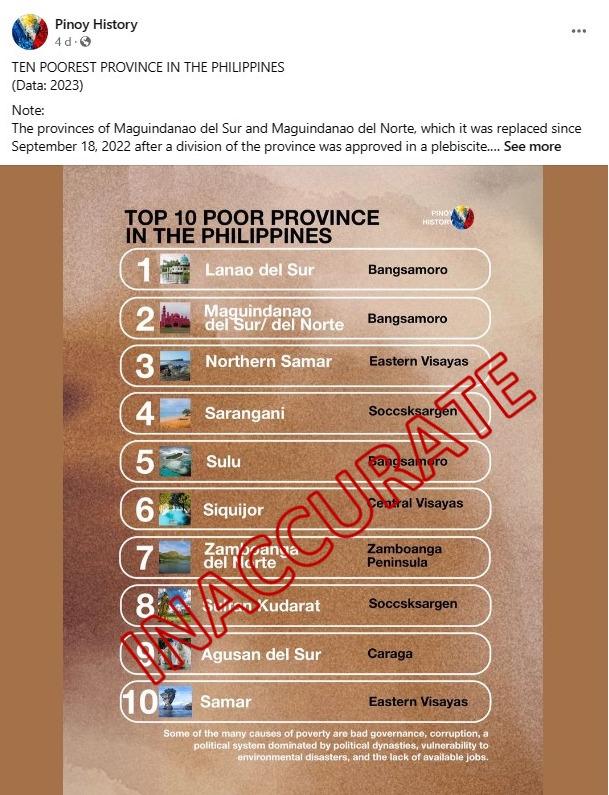 PSA Slams Blog for Tagging Northern Samar as 3rd Poorest Province