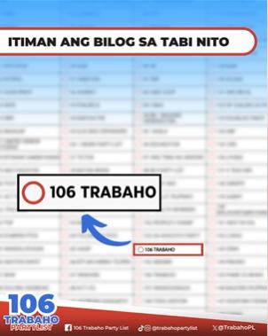 Sigaw ng 106 Trabaho: "Mabuhay ang Manggagawang Pilipino!"