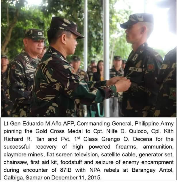 Heroism of Soldiers in Pinabacdao NPA Encounter Acknowledged by Army Chief