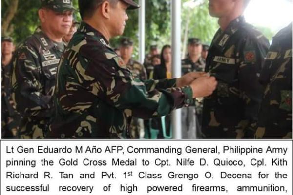 Heroism of Soldiers in Pinabacdao NPA Encounter Acknowledged by Army Chief