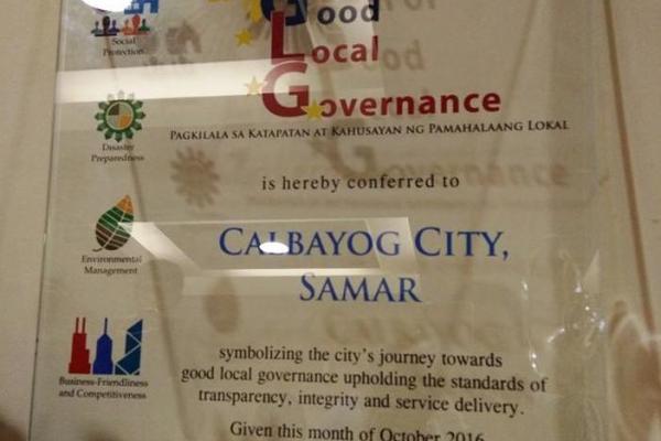Mayor Aquino: SGLG Award, a Teamwork of Calbayognons