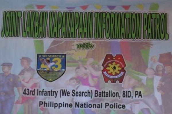 43rd Infantry Battalion Conducts Lakbay Kapayapaan Information Patrol