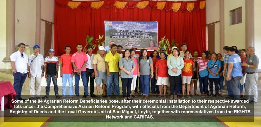 DAR Installs 84 Beneficiaries