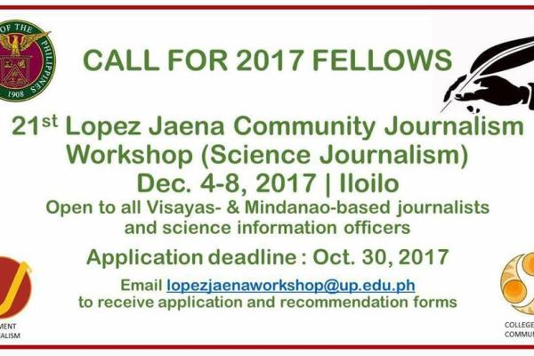Call for Fellows to the 21st Lopez Jaena Community Journalism Workshop