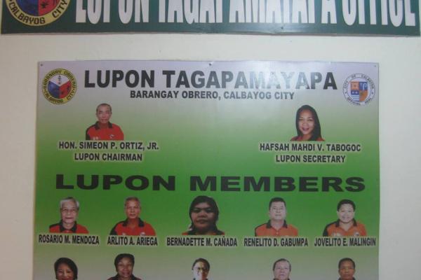 Calbayog's Barangay Obrero Lupong Tagapamayapa - DILG Incentives Awards Regional Winner; Represents EV to Nat'l Level
