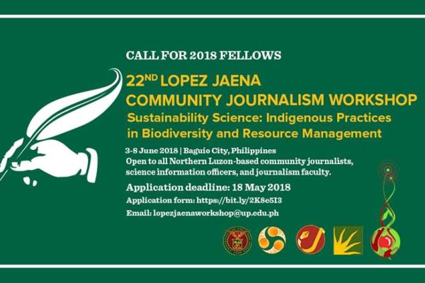 UP Mass Comm Calls for 2018 Lopez Jaena Community Journalism Fellows